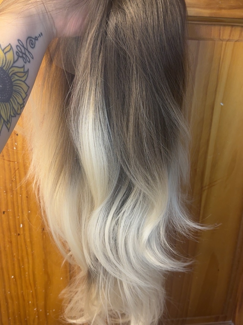 Premium Blonde Ombre Human Hair Extension - Ash Brown to Platinum Blonde